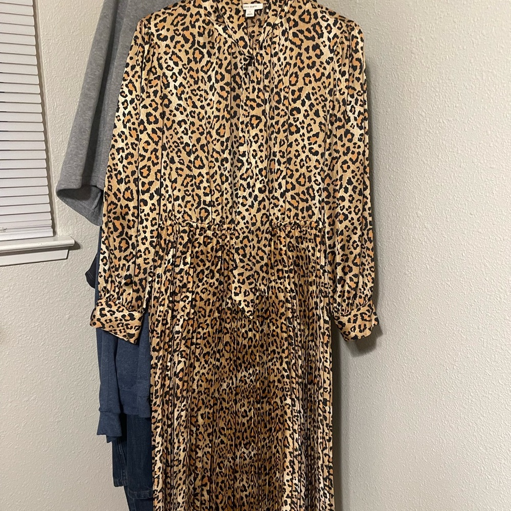 Leopard Print Long Sleeve Dress